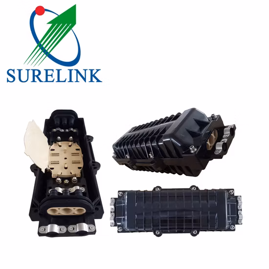 Outdoor Waterproof Horizontal Type Two Inlets Outlets Fiber Optic Splice Wnclosure Box