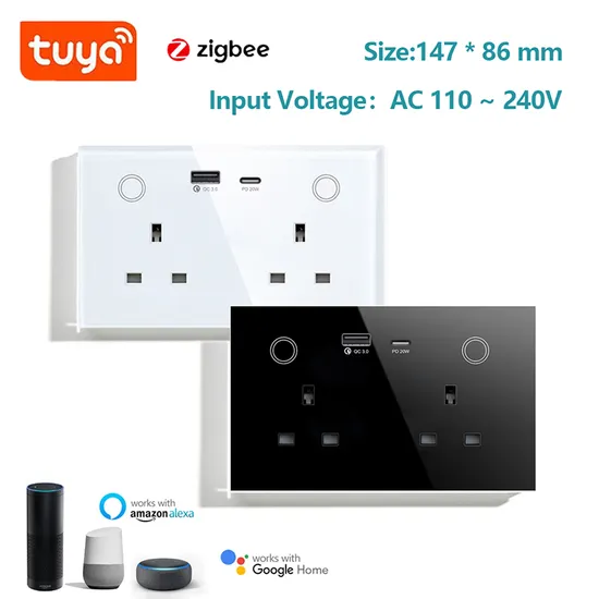 UK Standard Tuya Zigbee Smart Socket with USB Type
