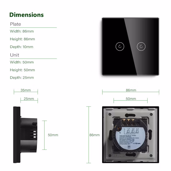 1gang Switch Smart Home Touch Wall Electrical Light Switch WiFi Switch