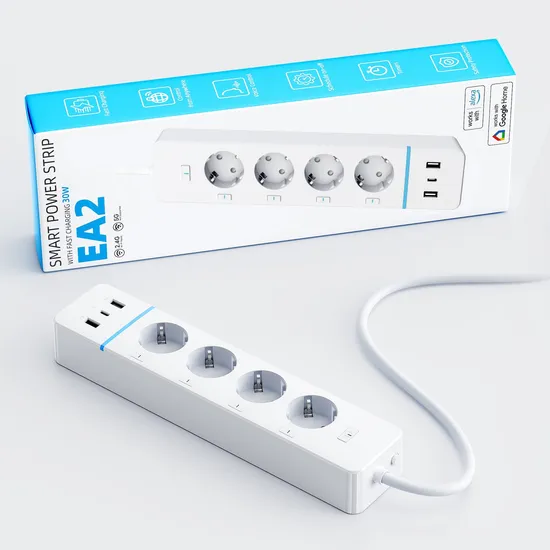 EU Socket Smart Plug Outlet Smart Power Strip with Fast Charging and Safety Features 