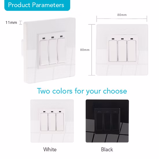 Black EU Bluetooth Wireless WiFi Wall Touch Tuya Smart Electrical Light Switch with Tempered Glass