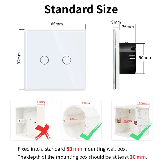 Bingoelec Zigbee 146mm Glass Panel Double UK Tuya WiFi RF433 Remote Electrical Wall Outlet Socket with LED Indicator 
