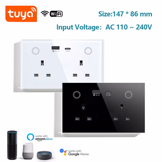 WiFi Remote Control Smart Wall Socket with 2 USB