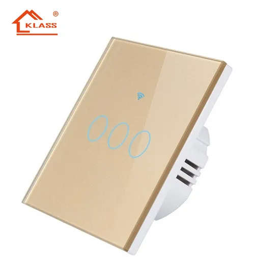 Factory Newest Design WiFi Smart Light Switch with Glass Panel 3gang Wall Switch Socket for Wall LED Light Control 