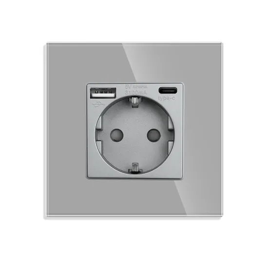 Klass 2023 Zigbee Smart Wall Socket Glass Panel Outlet Power Monitor Extremely Soft Touch Plug 