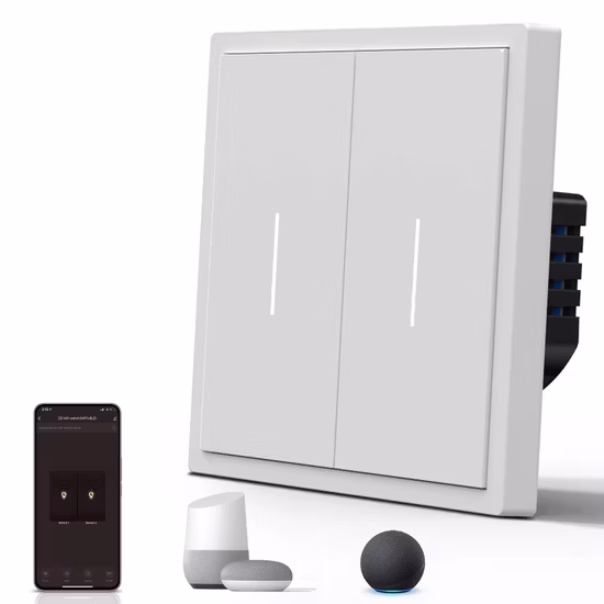16A WiFi Bluetooth Zigbee PC Panel Wireless 2 Gang Smart Wall Switch