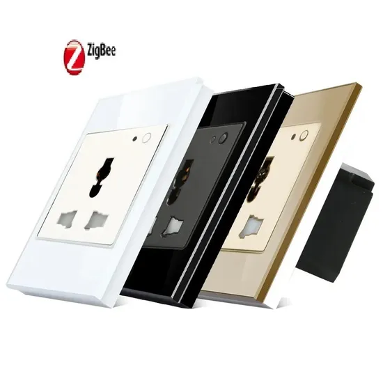 Bingoelec Zigbee Universal Socket Smart Life 16 Glass Panel Universal Socket 