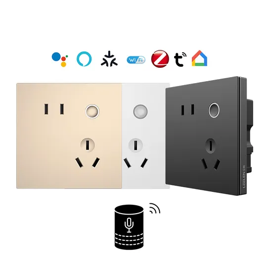 Leelen P10 Smart Home Product Tuya WiFi Smart Wall Socket Plugs Alexa Voice Control Zigbee Smart Sockets 