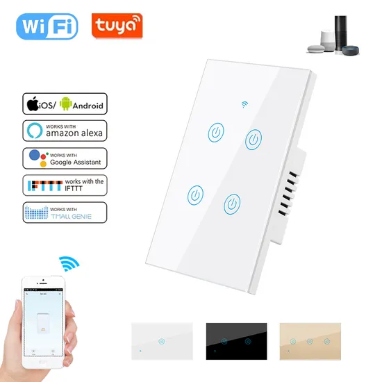 Tuya Smart Switch Zigbee WiFi Wall Switch Touch Glass Panel Switch Light Switch
