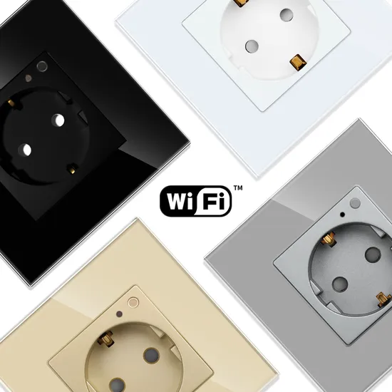 Bingoelec Home Wall Power Plugs Crystal Glass Schuko 16A Germany Zigbee Smart WiFi Double Sockets 